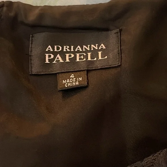 Adrianna Papell Jacquard Cap Sleeve Sheath Dress, Black, Size 4, EUC - Picture 6 of 11